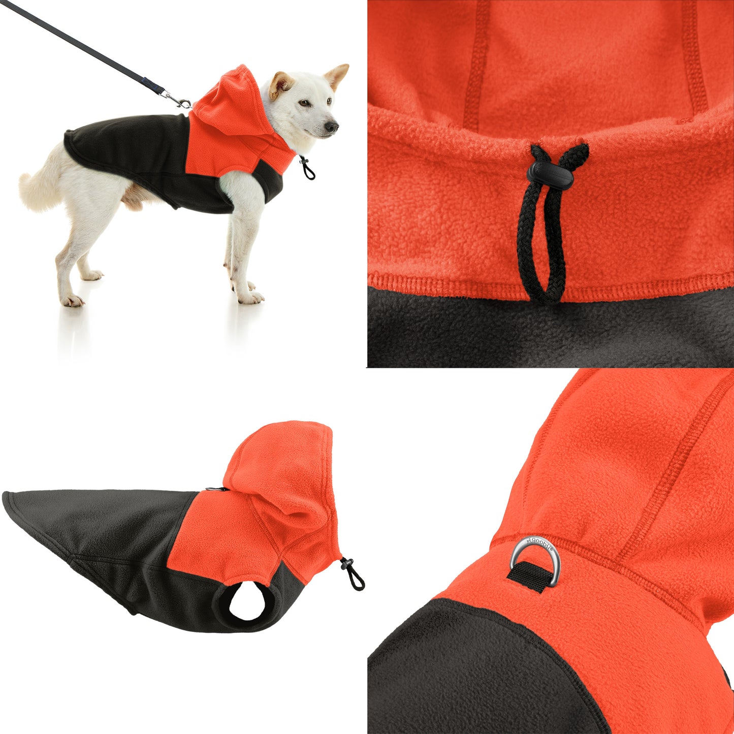 #72232 Chaleco polar con capucha y dos tonos