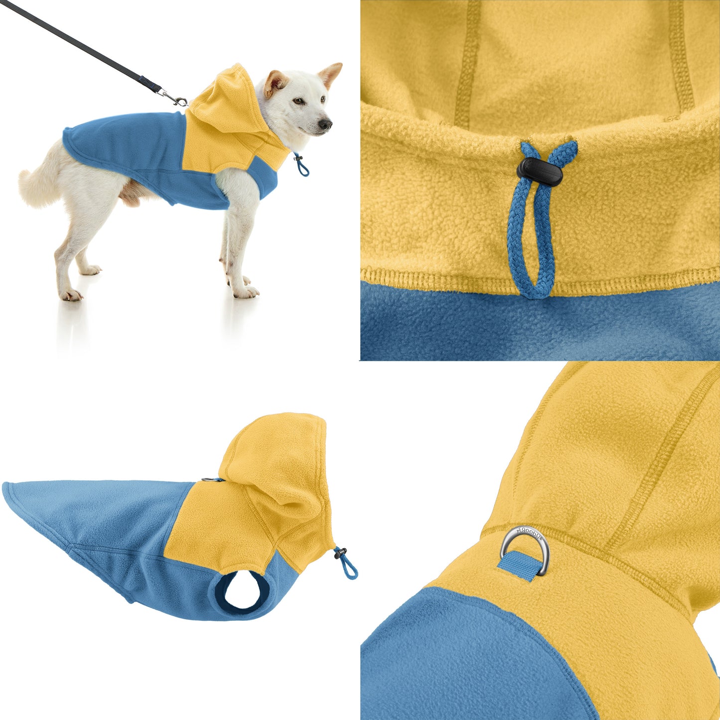 #72232 Chaleco polar con capucha y dos tonos