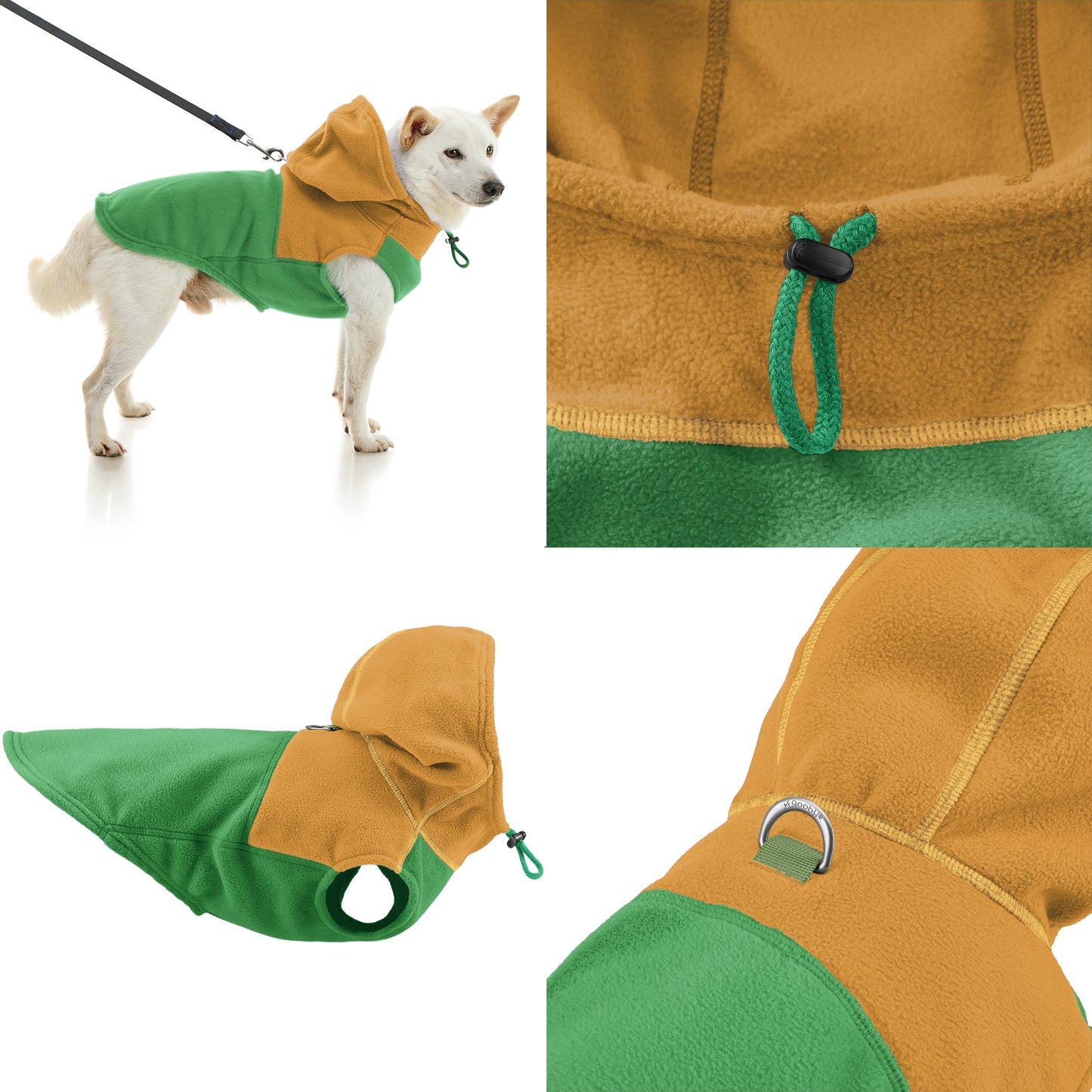 #72232 Chaleco polar con capucha y dos tonos
