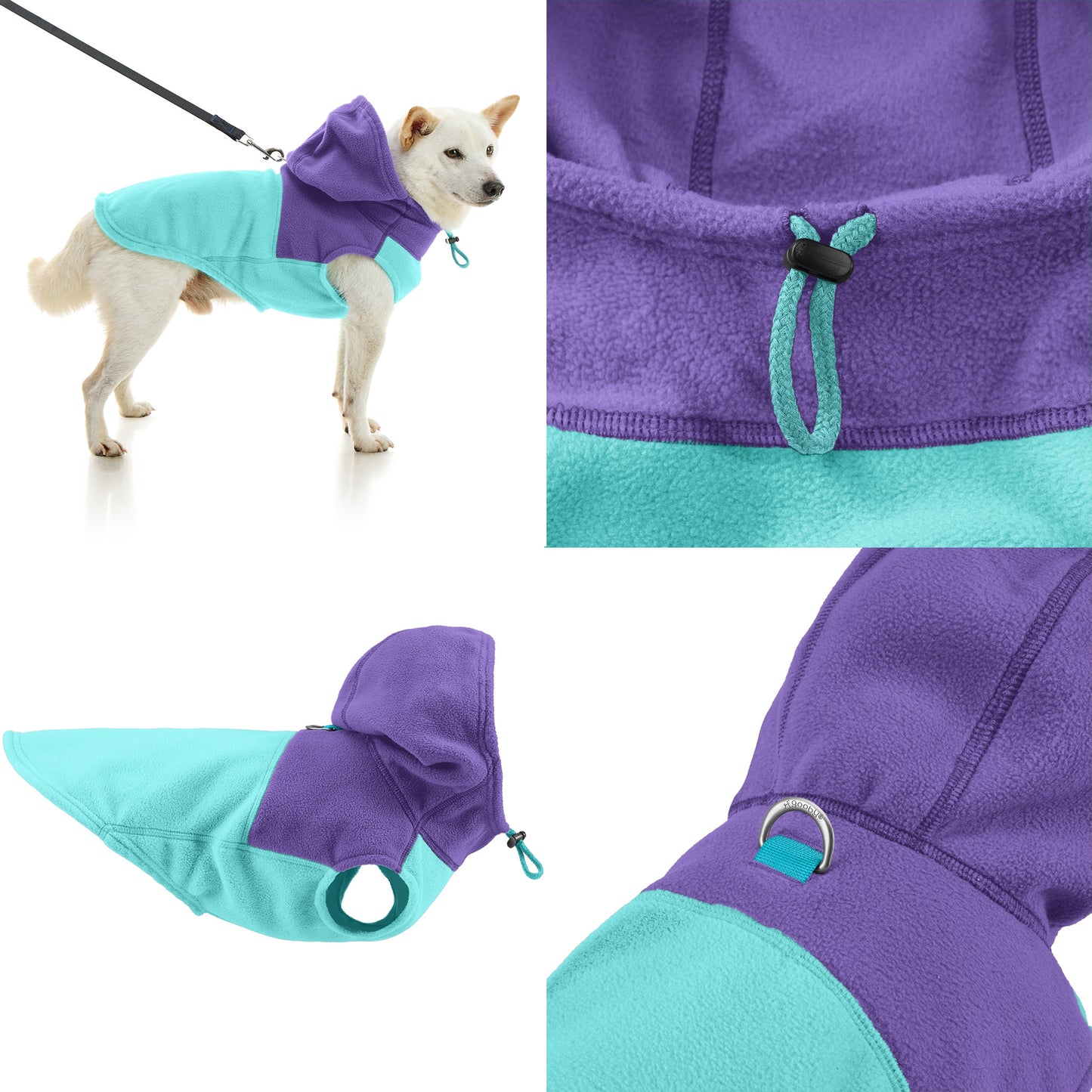 #72232 Chaleco polar con capucha y dos tonos