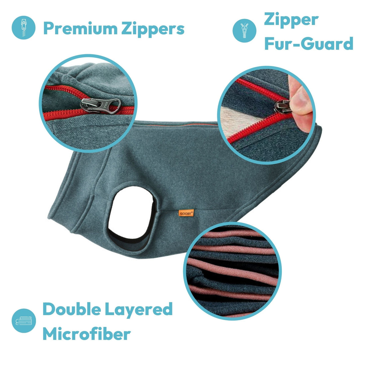 #72201 Forro polar de microfibra con cremallera 